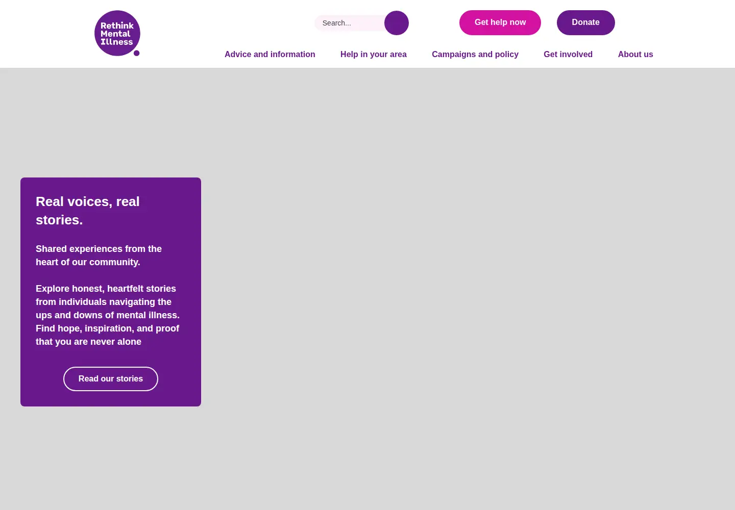 Captured homepage of rethink.org in the current scan