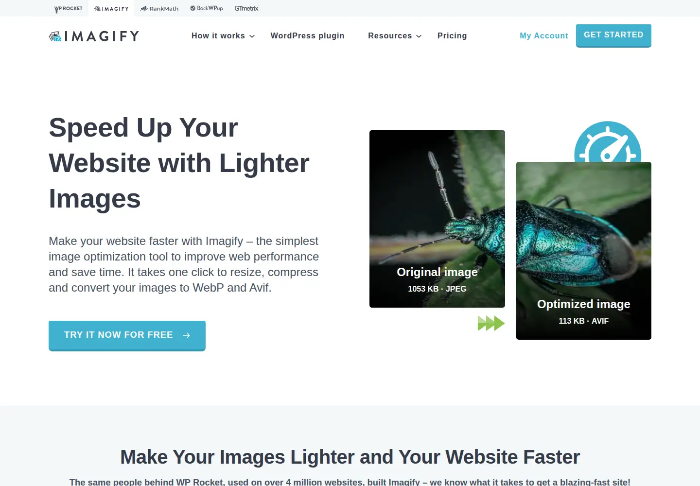 Screenshot of imagify.io