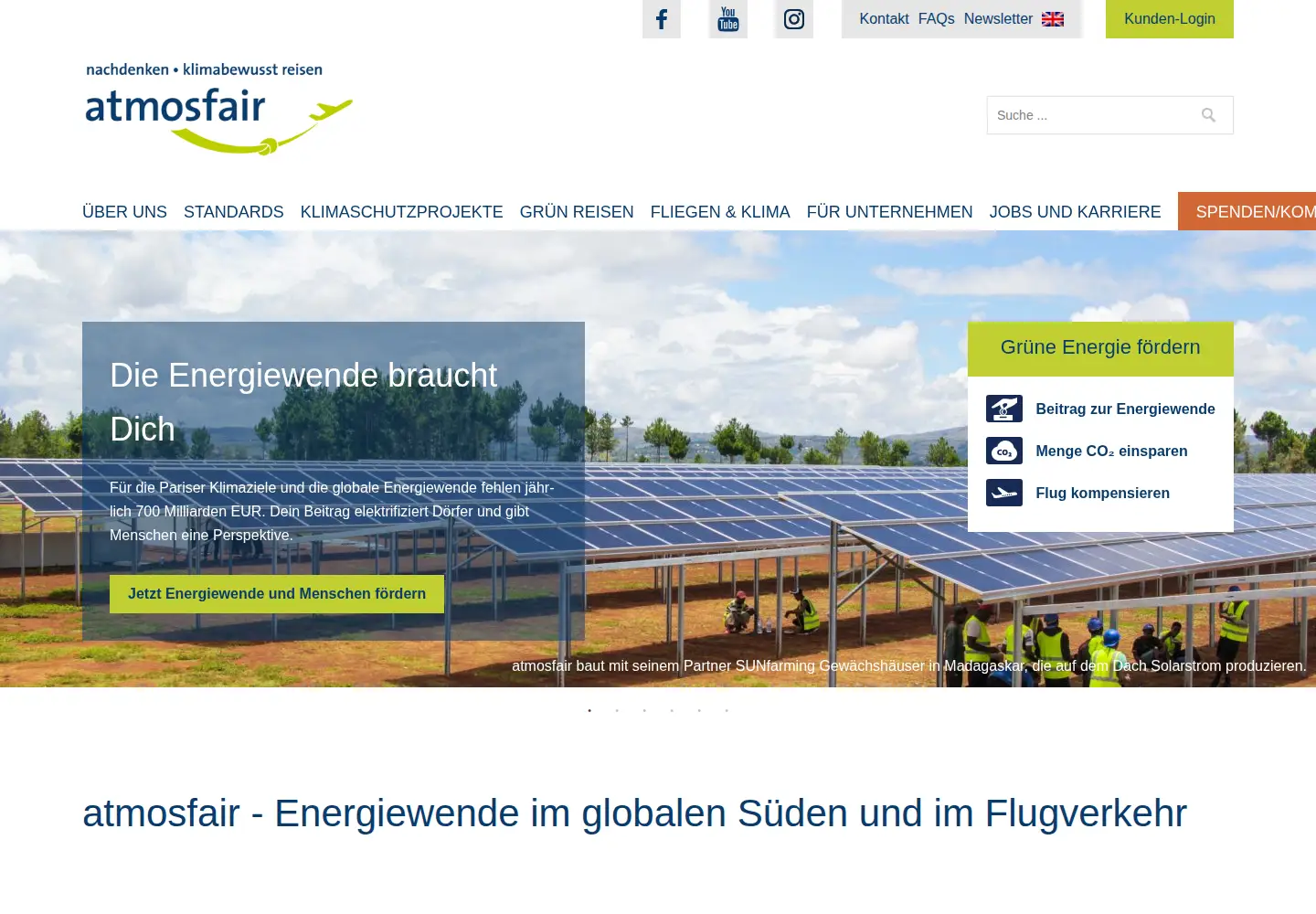 Screenshot of atmosfair.de