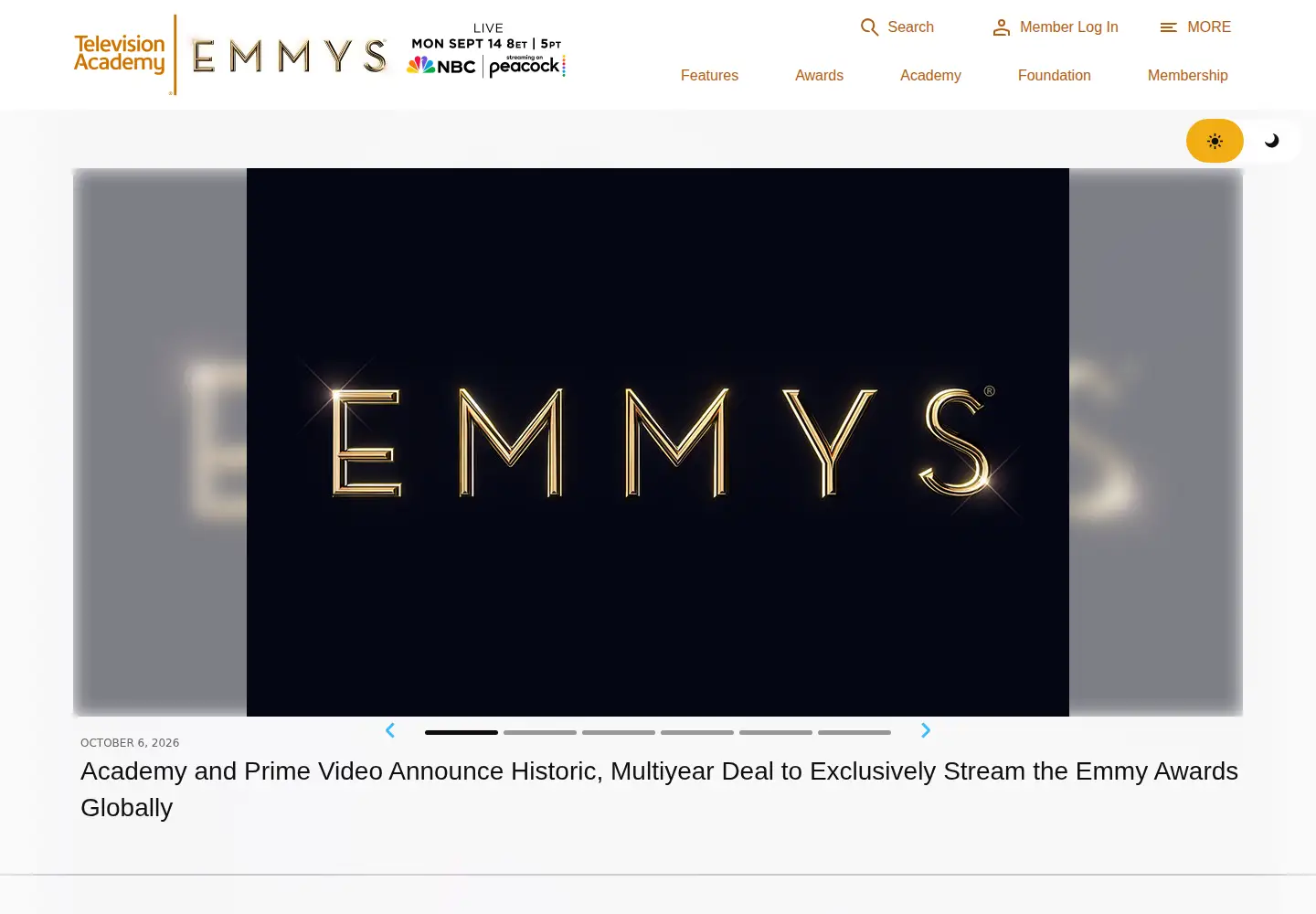 Captured homepage of televisionacademy.com in the current scan
