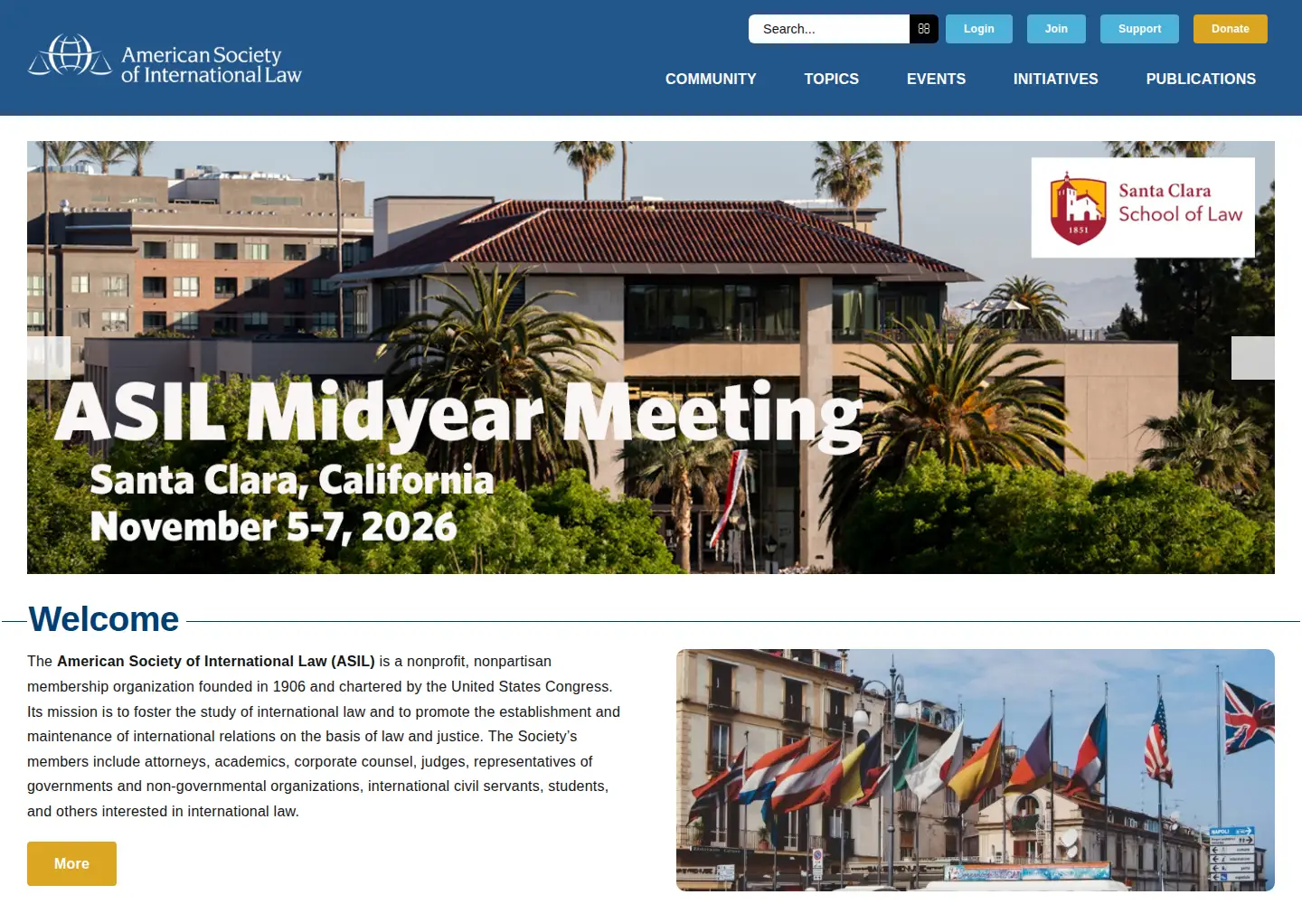 Captured homepage of asil.org in the current scan