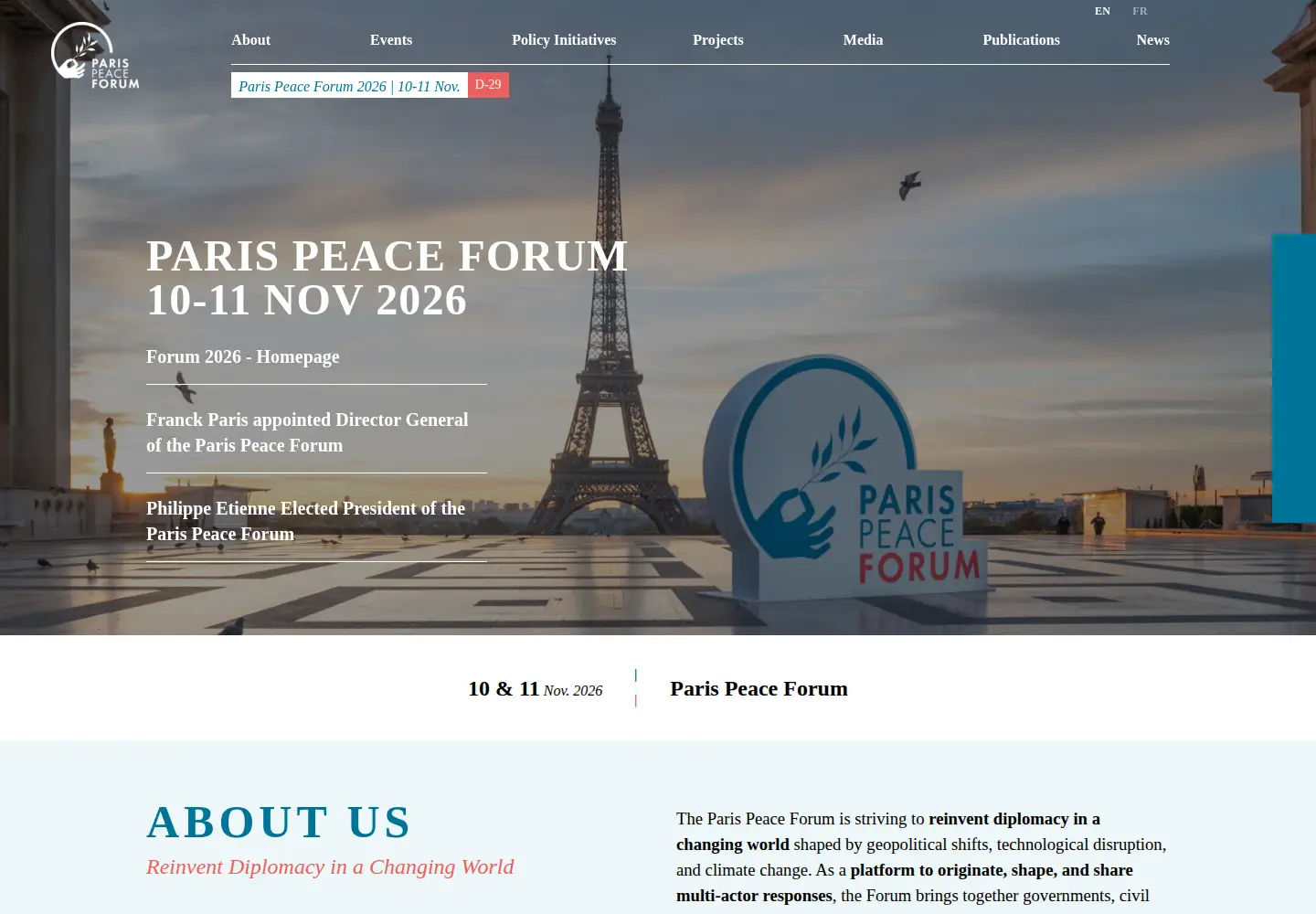 Screenshot of parispeaceforum.org