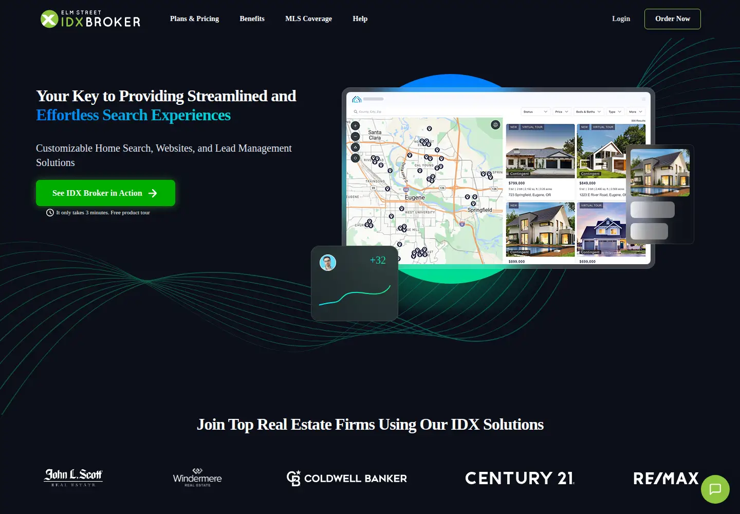 Captured homepage of idxbroker.com in the current scan