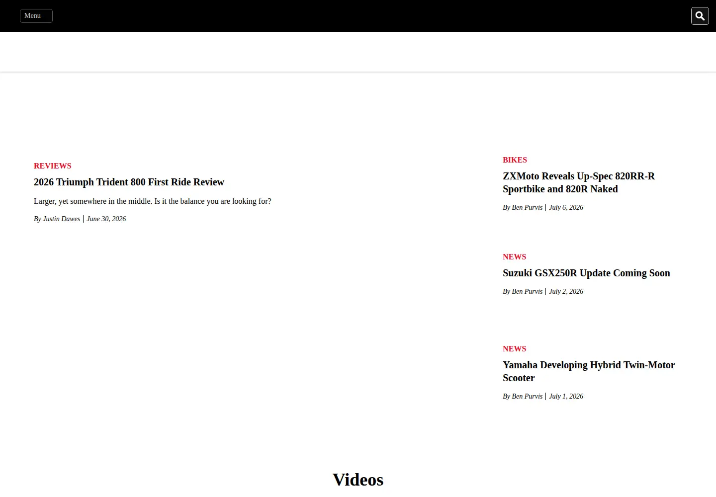 Screenshot of cycleworld.com