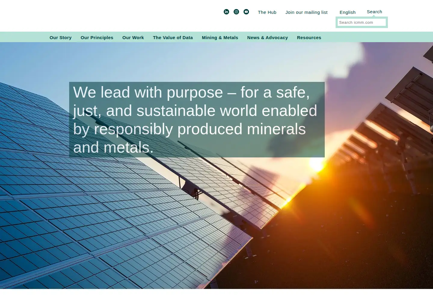 Captured homepage of icmm.com in the current scan