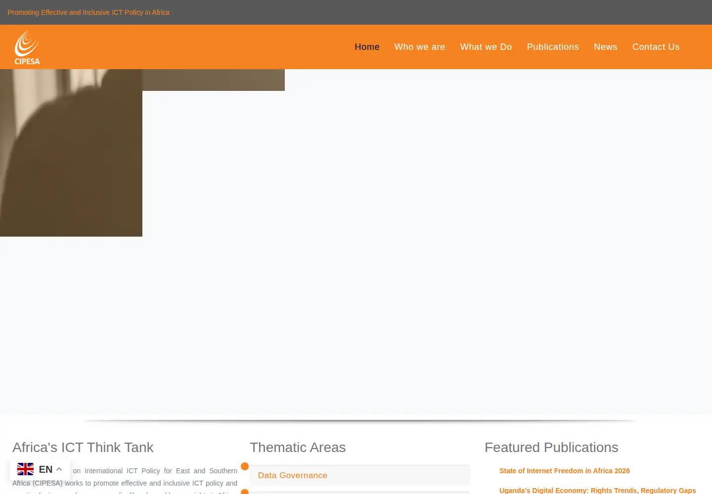 Captured homepage of cipesa.org in the current scan