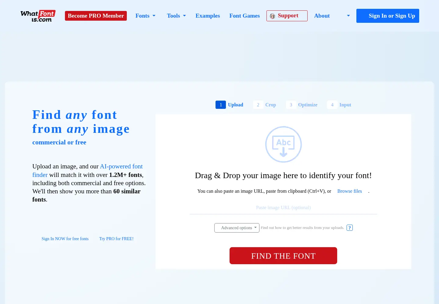 Screenshot of whatfontis.com
