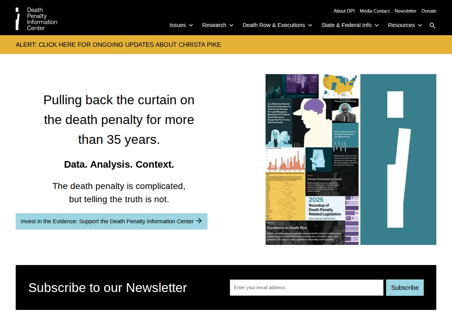 Screenshot of deathpenaltyinfo.org