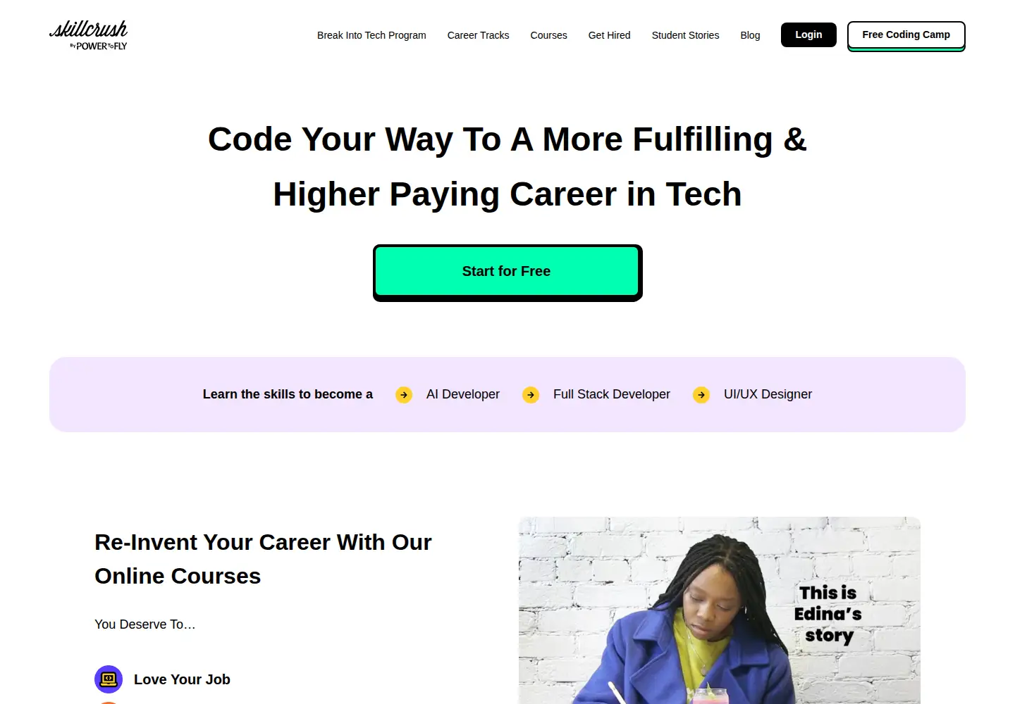 Screenshot of skillcrush.com