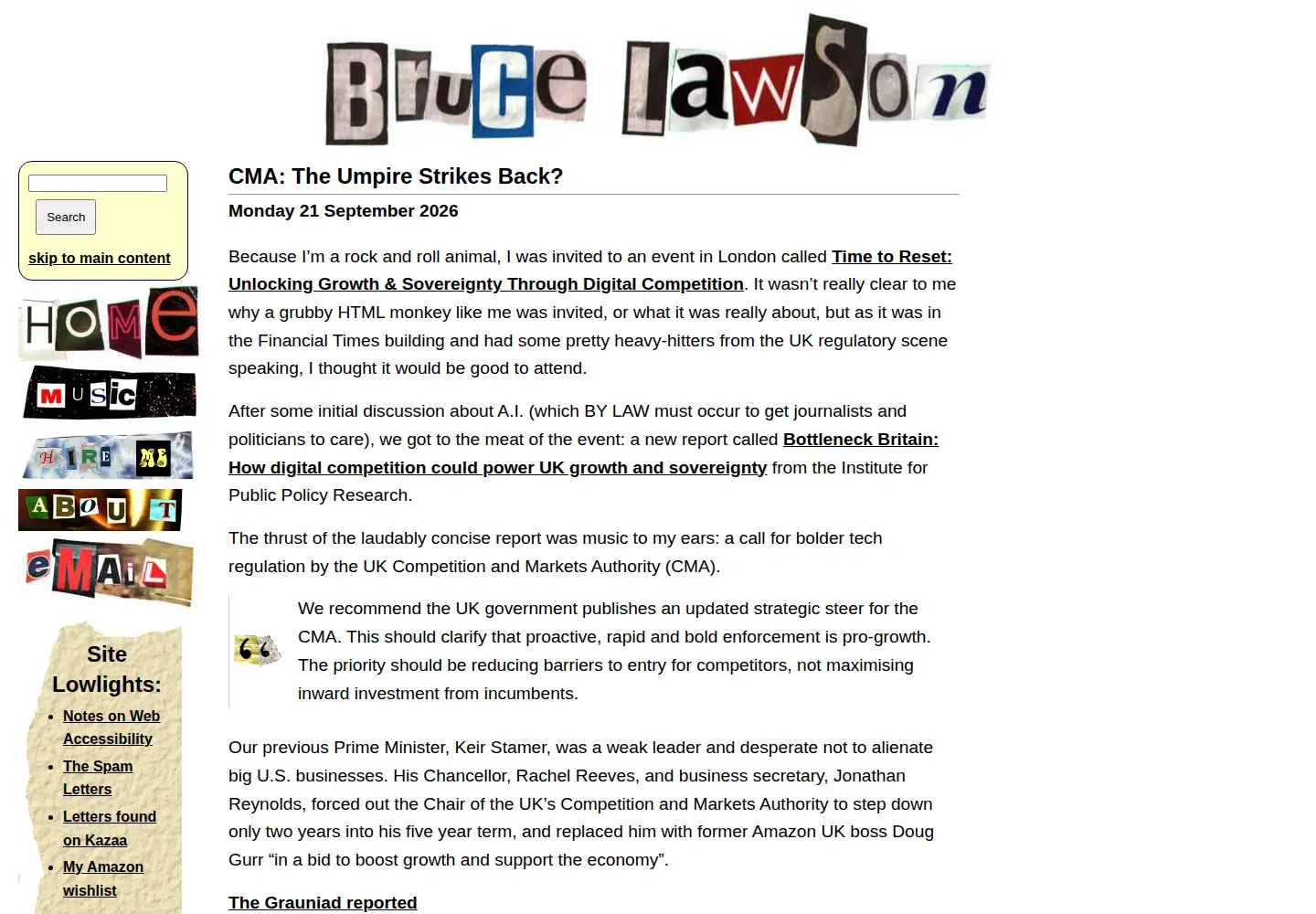 Screenshot of brucelawson.co.uk