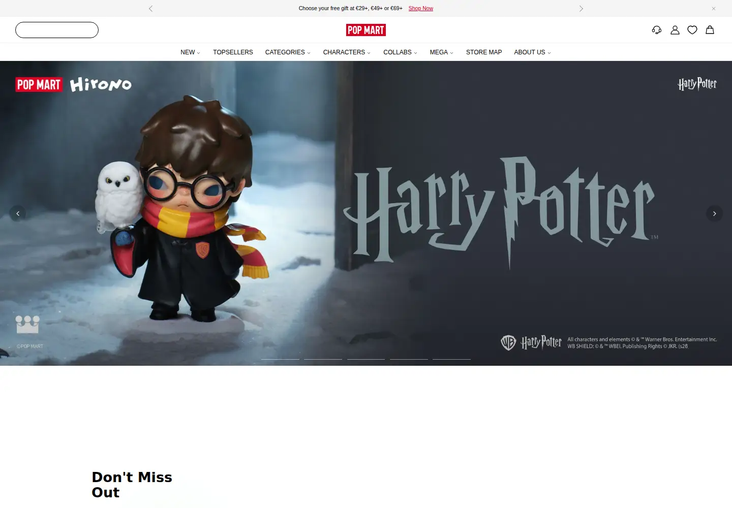 Captured homepage of popmart.com in the current scan