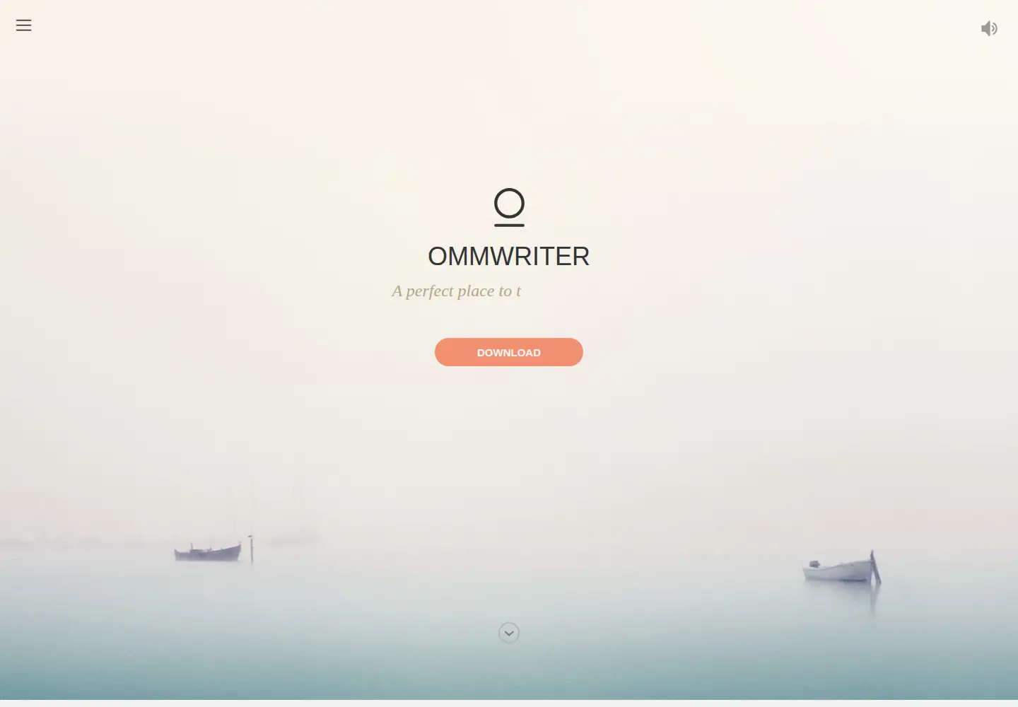 Captured homepage of ommwriter.com in the current scan