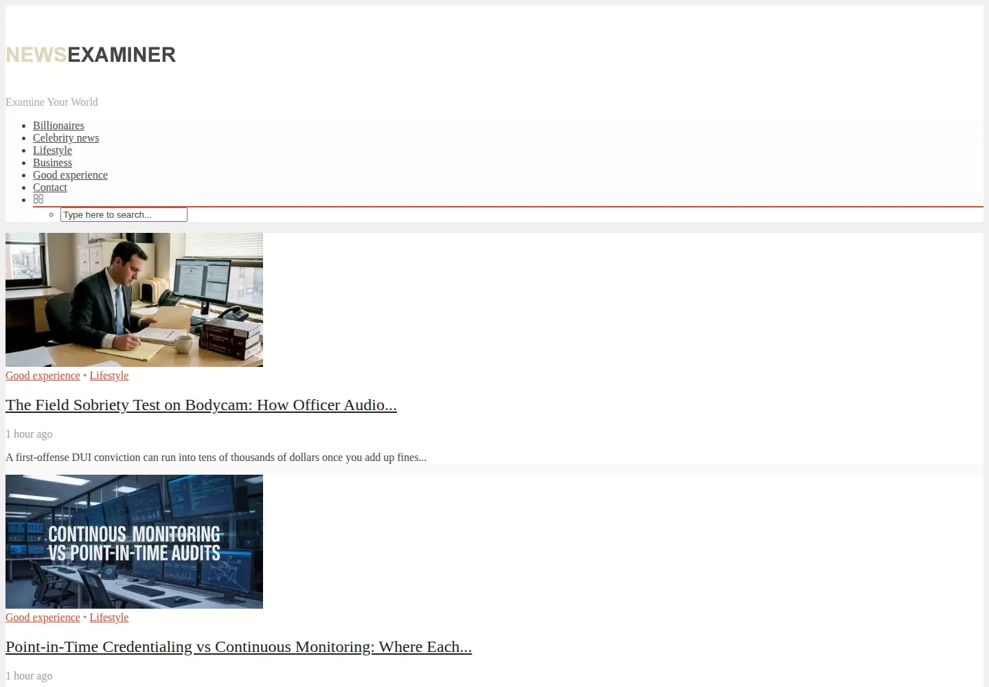 Screenshot of newsexaminer.net