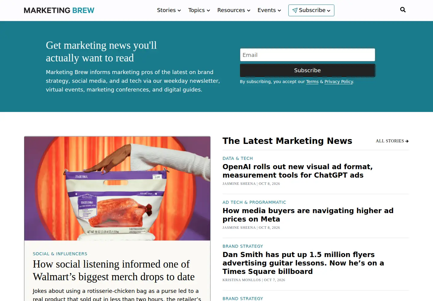 Screenshot of marketingbrew.com