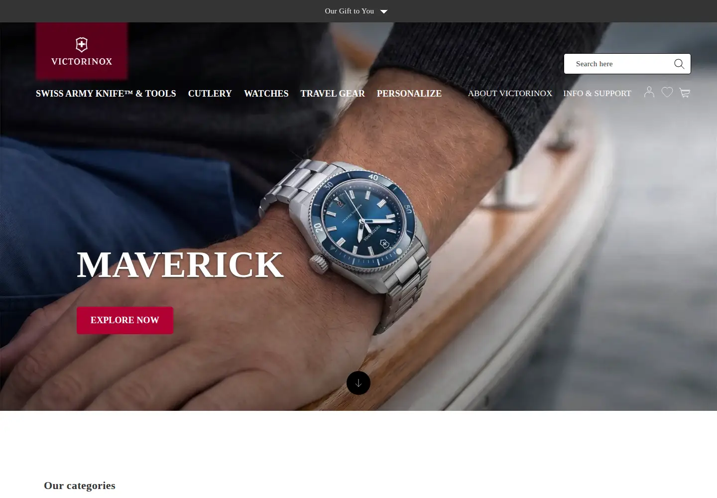 Captured homepage of victorinox.com in the current scan