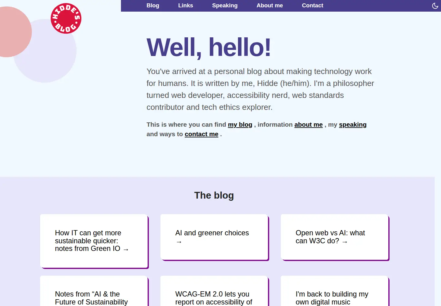 Screenshot of hidde.blog