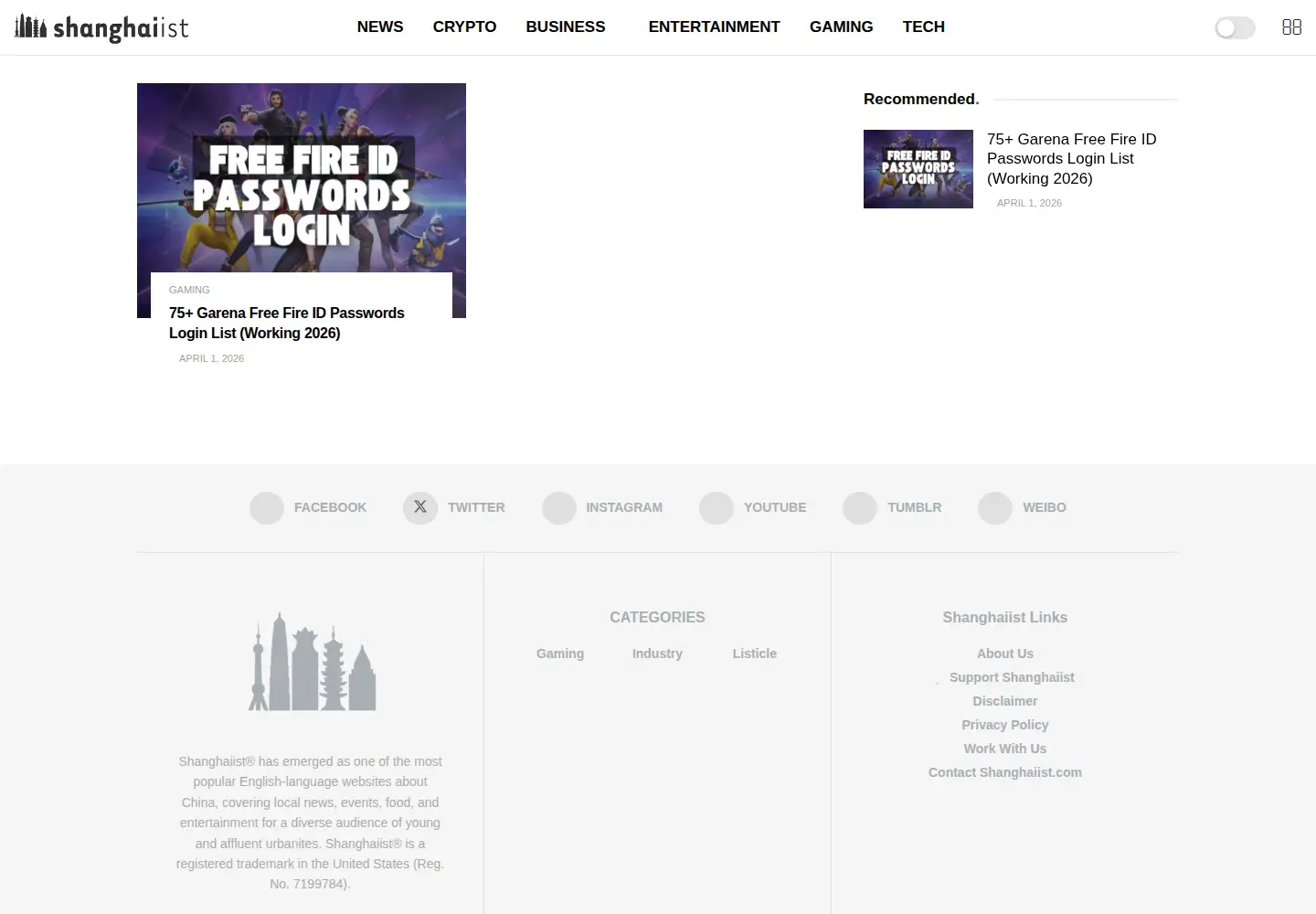 Screenshot of shanghaiist.com