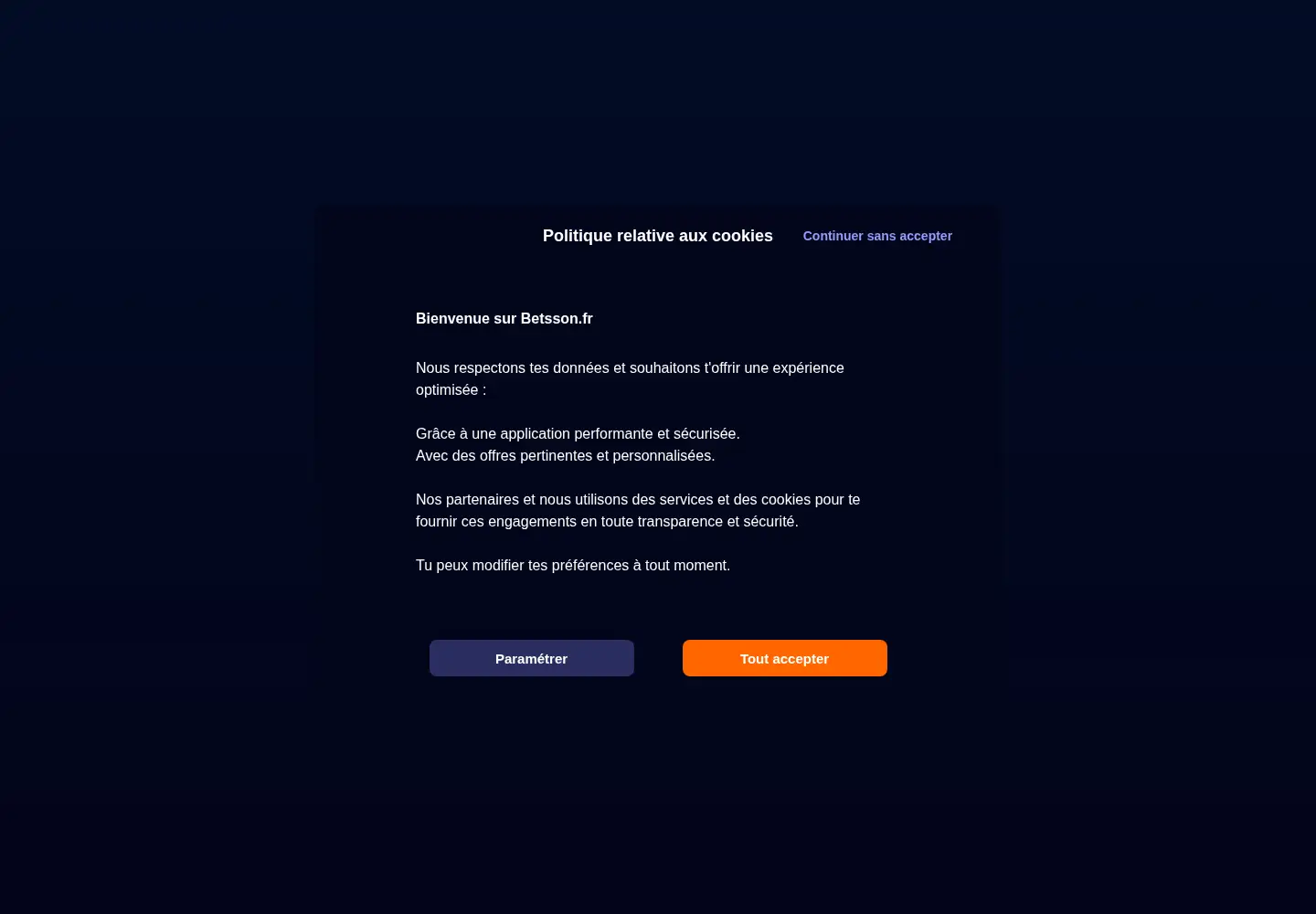 Screenshot of betsson.com