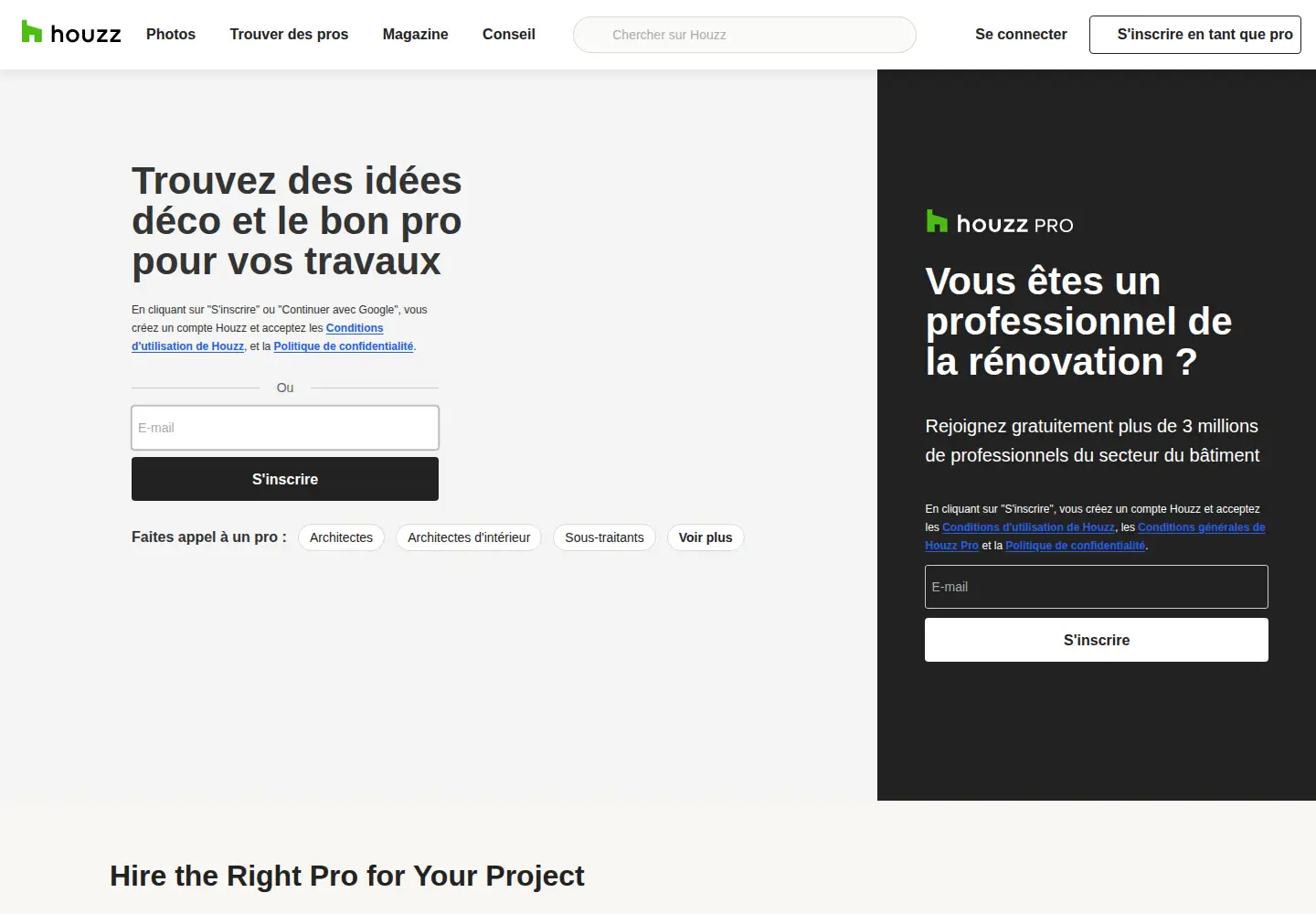 Screenshot of houzz.fr