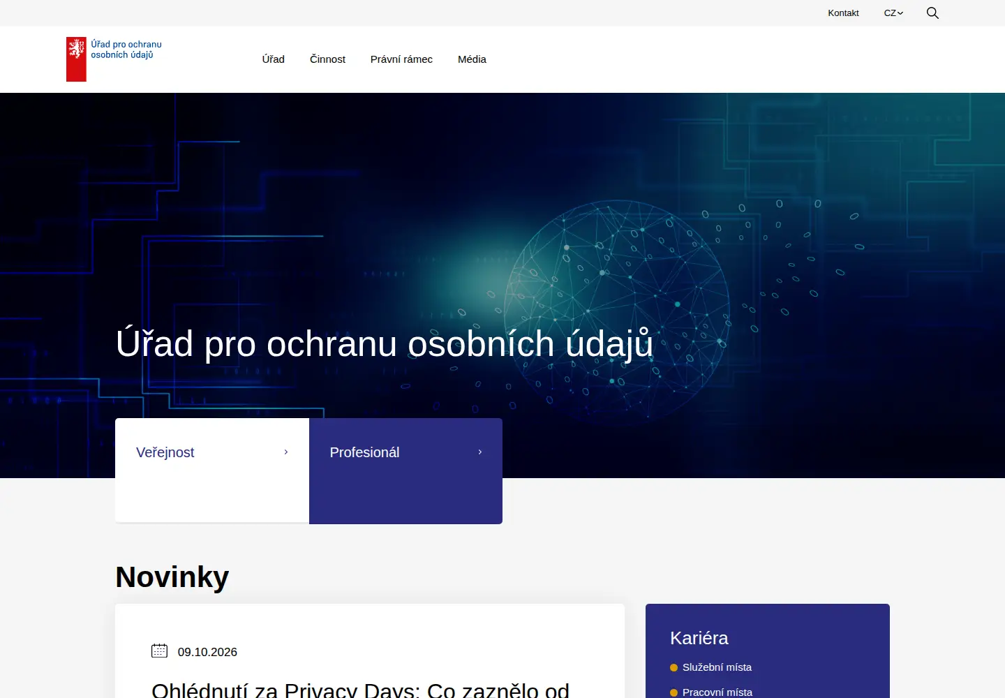 Captured homepage of uoou.cz in the current scan