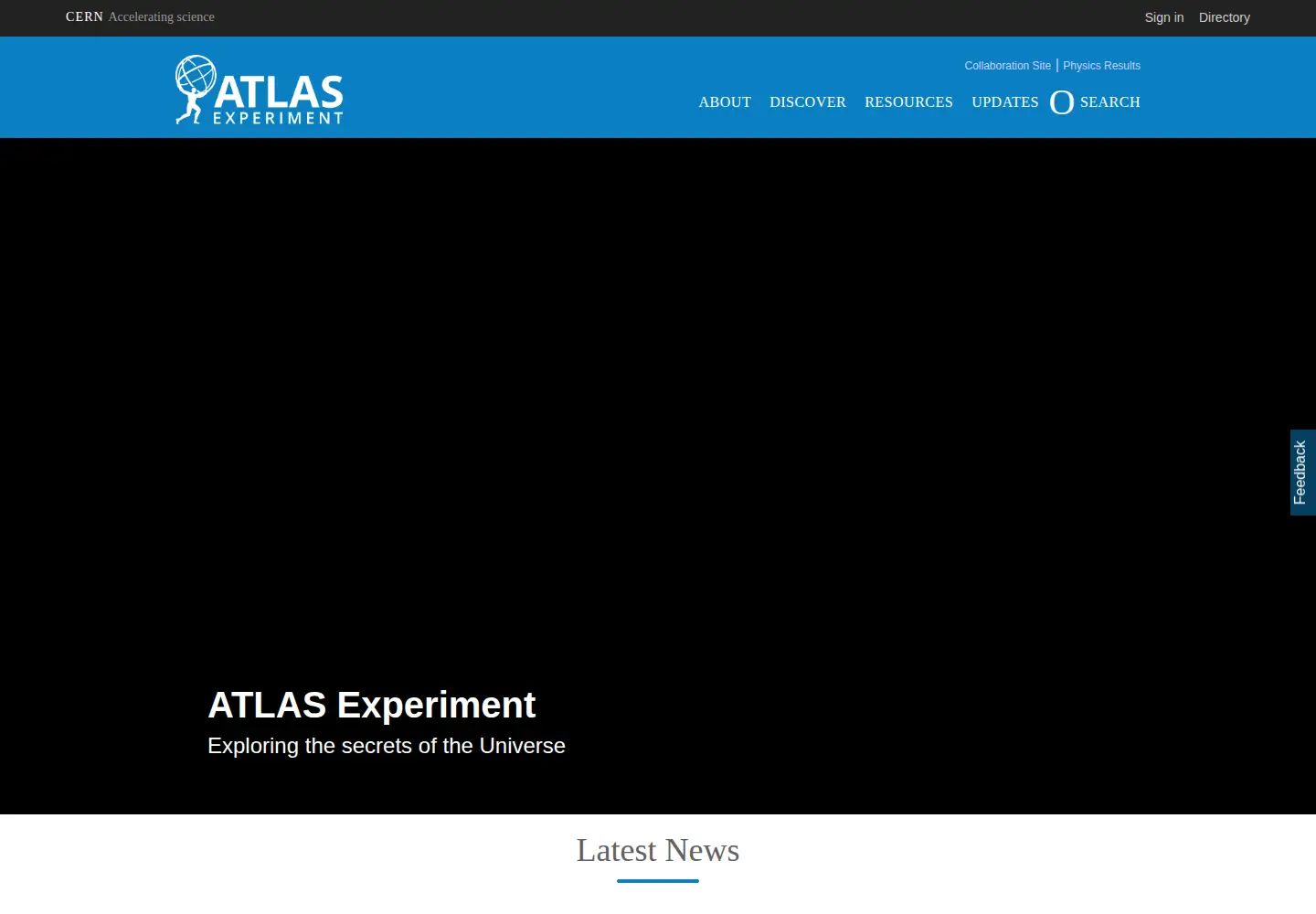Screenshot of atlas.cern