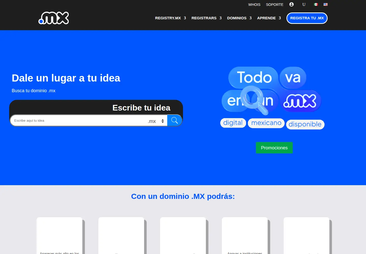 Screenshot of dominios.mx