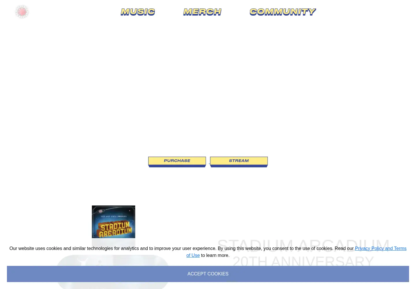 Screenshot of redhotchilipeppers.com