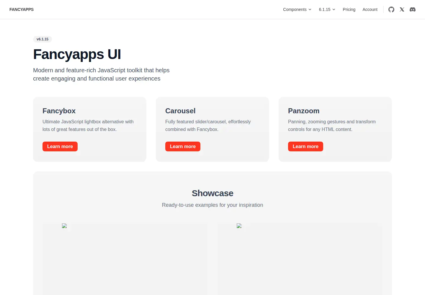 Captured homepage of fancyapps.com in the current scan