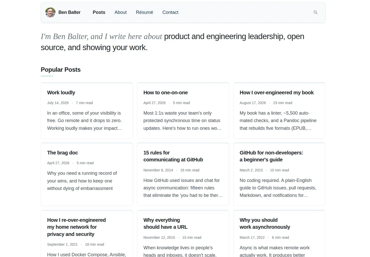 Screenshot of balter.com