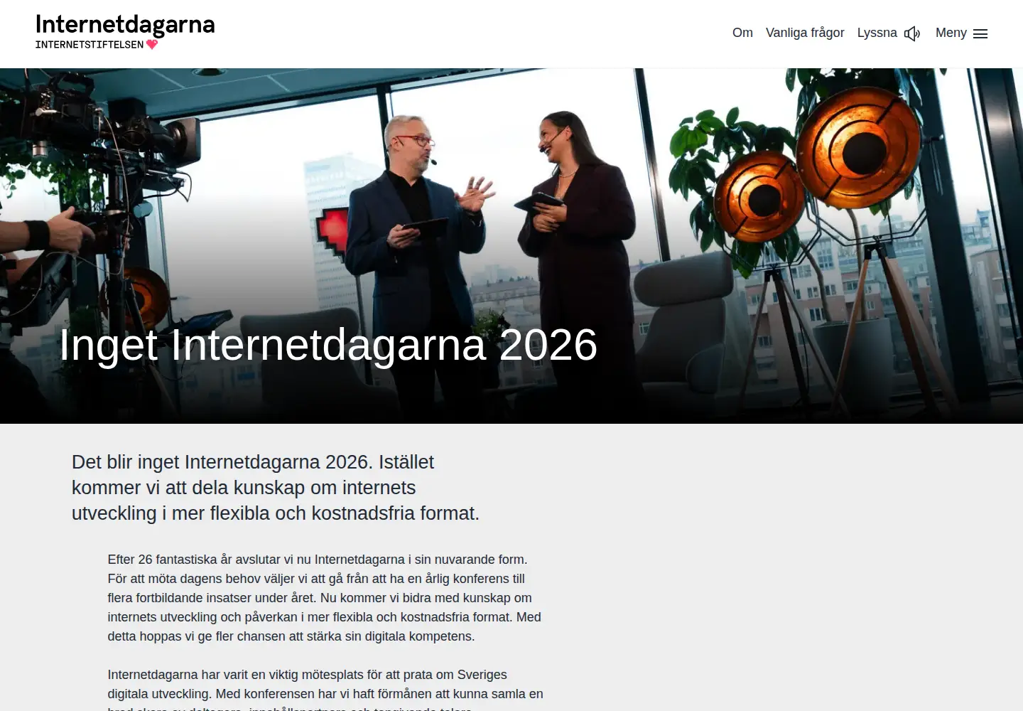 Captured homepage of internetdagarna.se in the current scan