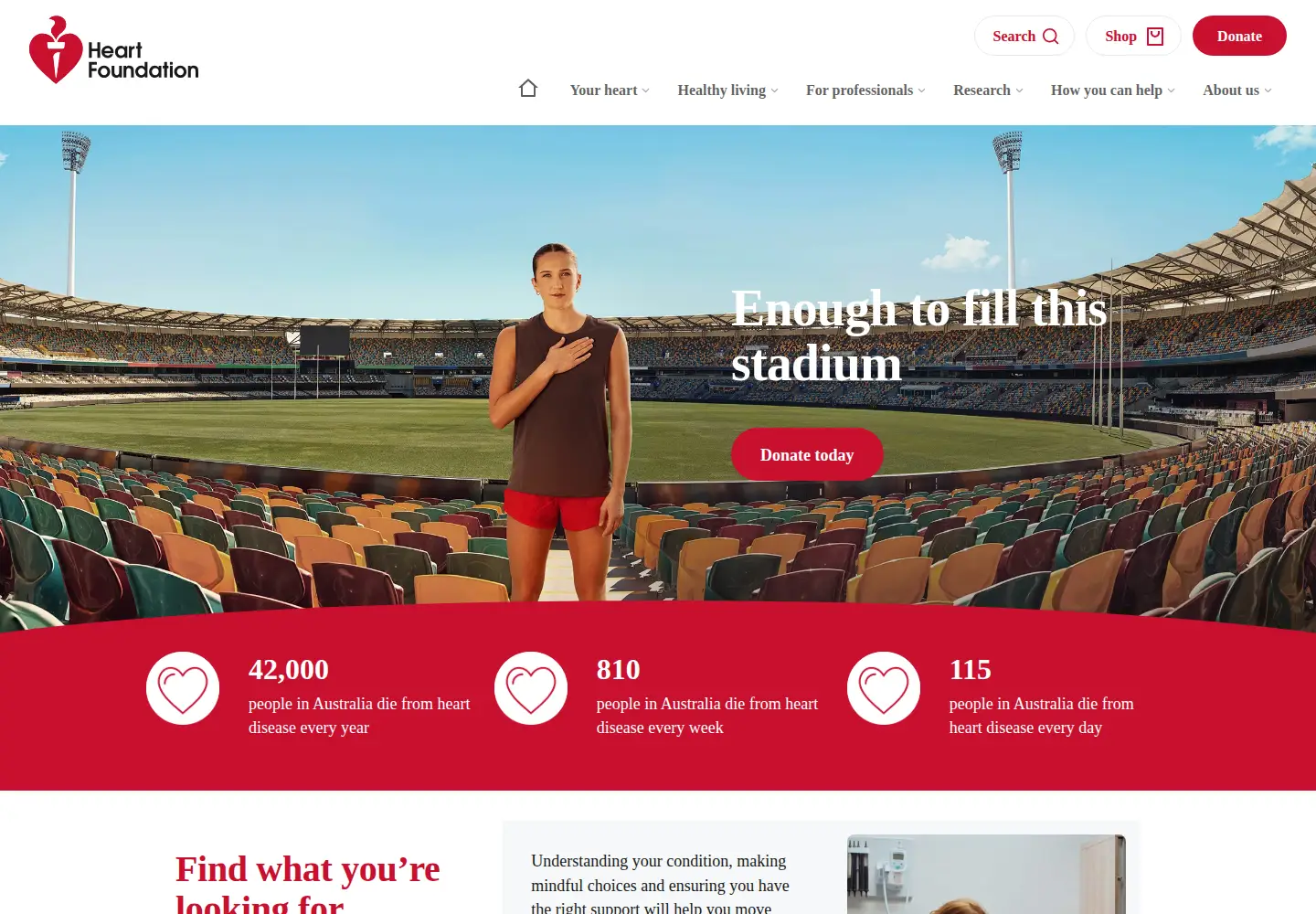 Screenshot of heartfoundation.org.au