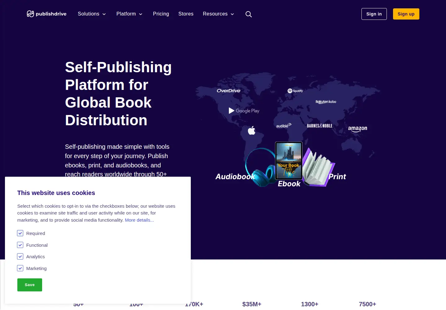 Captured homepage of publishdrive.com in the current scan