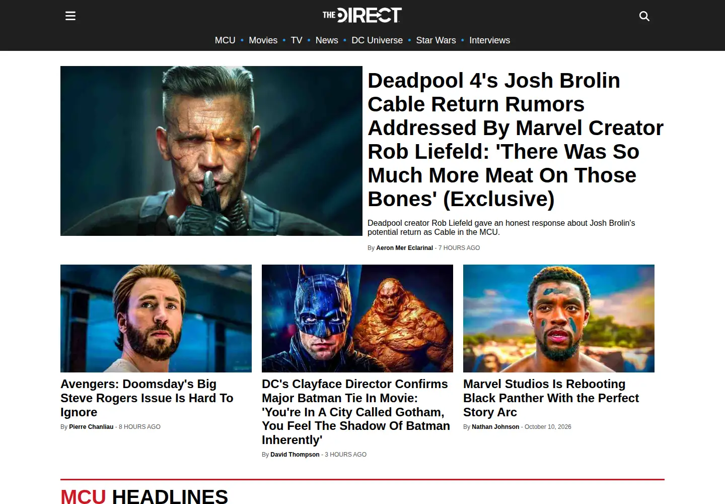 Captured homepage of thedirect.com in the current scan