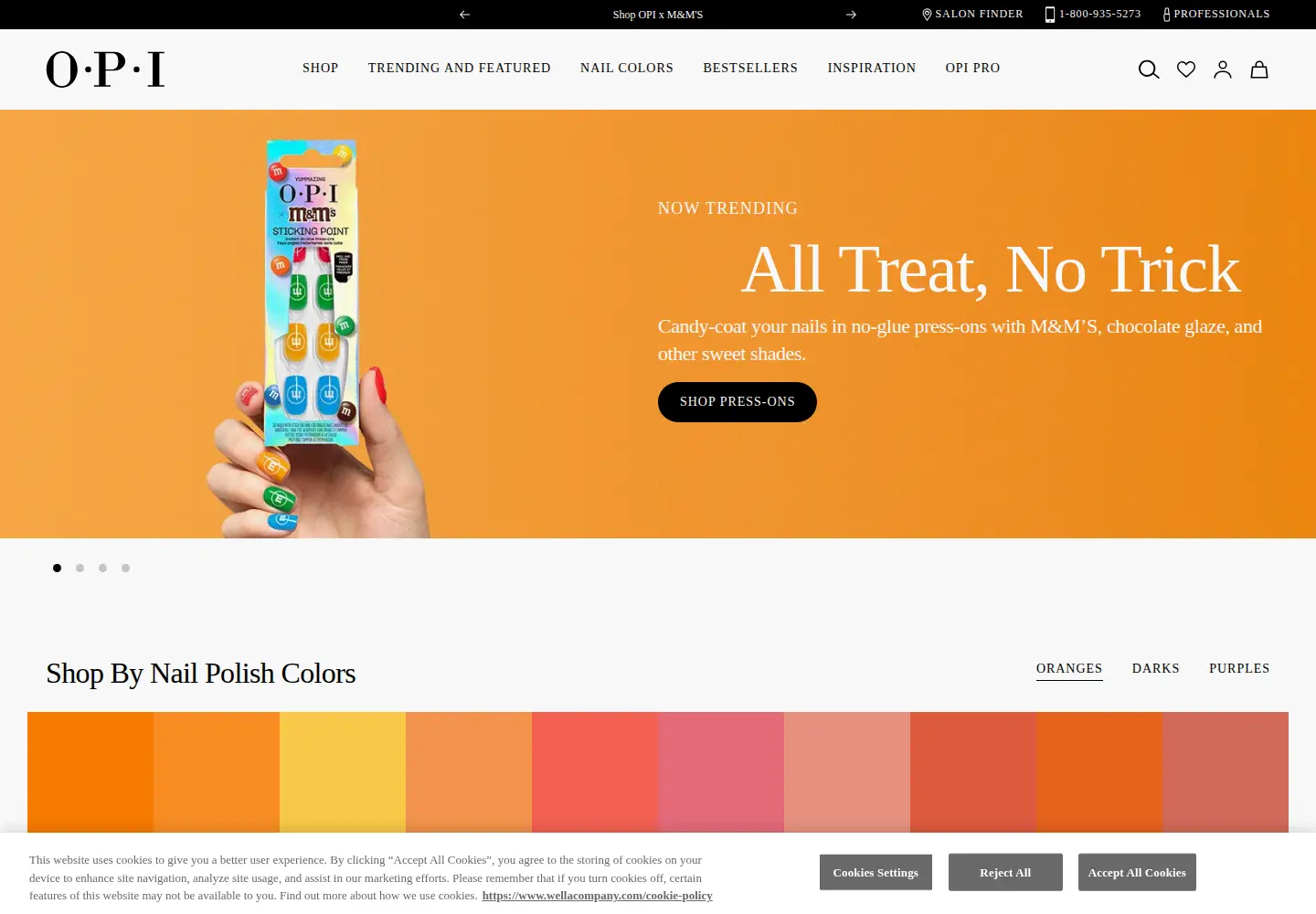 Captured homepage of opi.com in the current scan