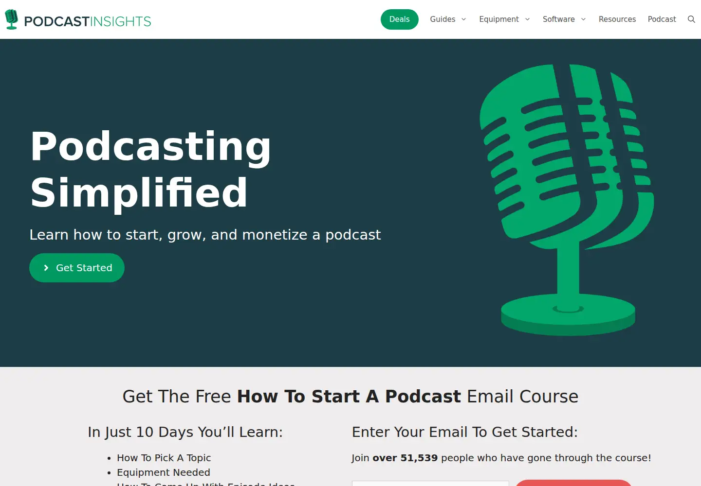 Screenshot of podcastinsights.com