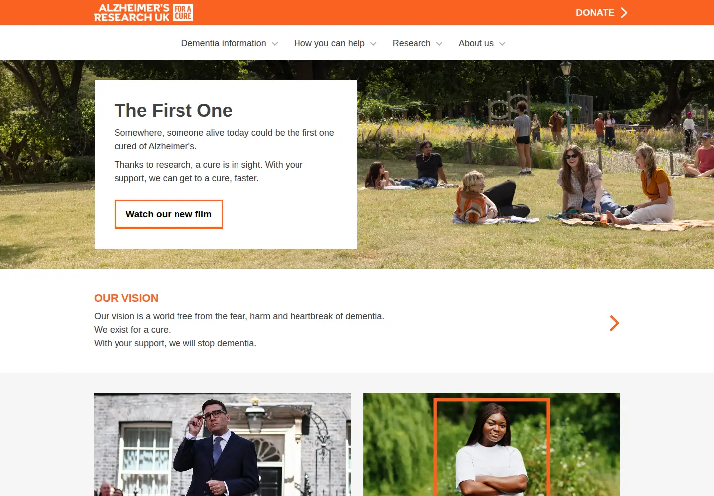Screenshot of alzheimersresearchuk.org