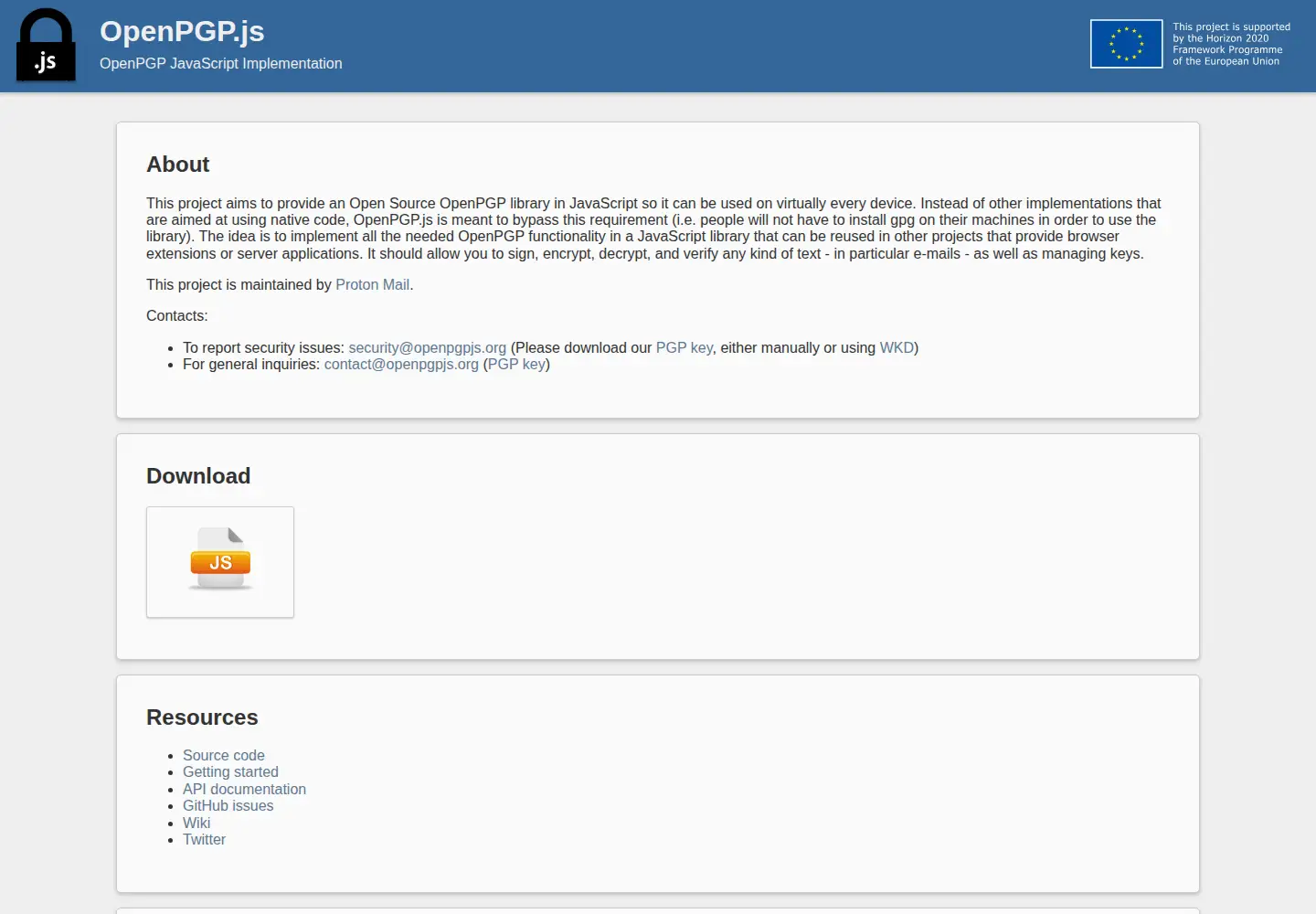 Screenshot of openpgpjs.org