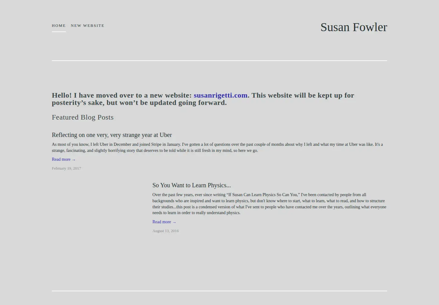 Screenshot of susanjfowler.com