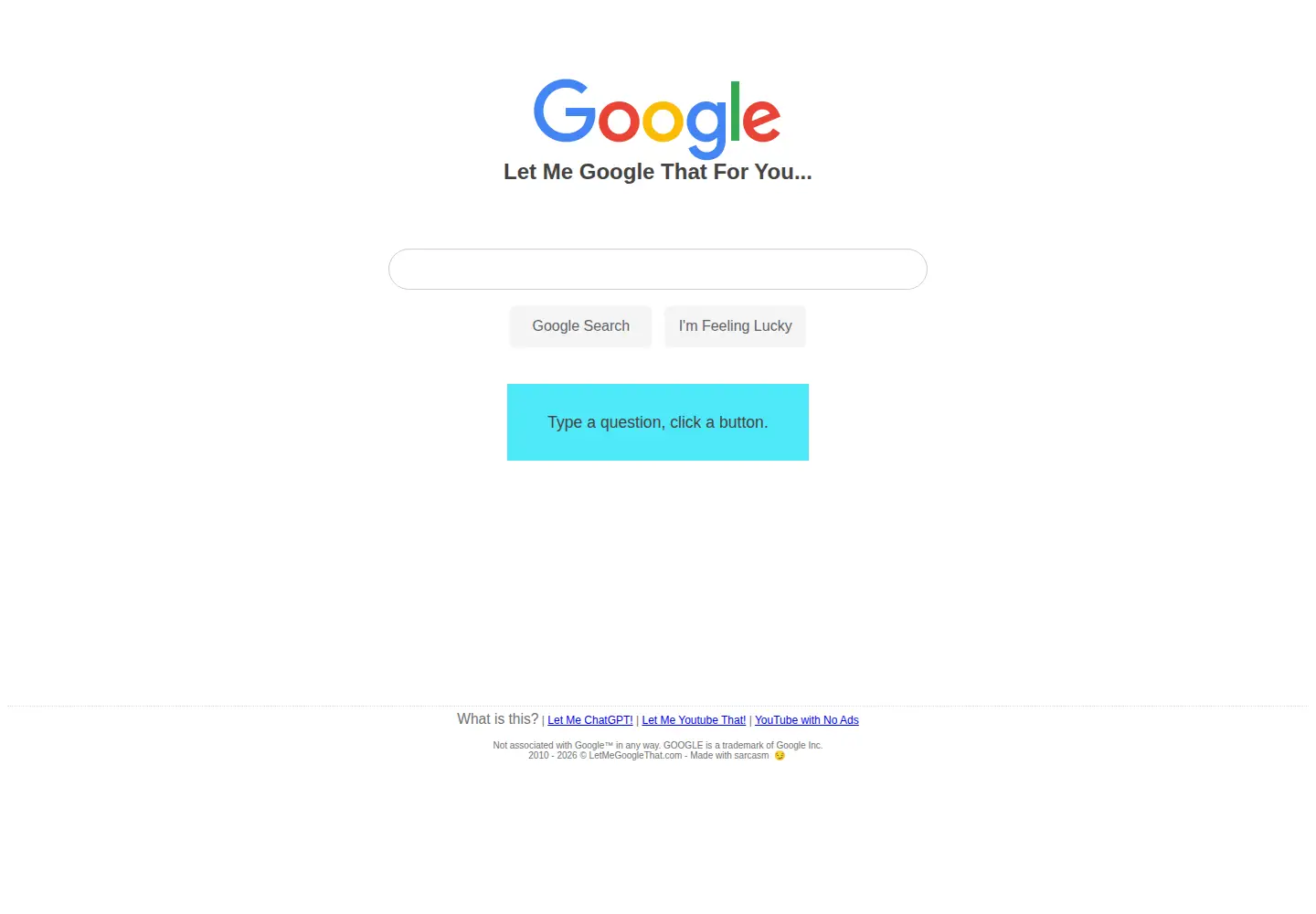 Screenshot of letmegooglethat.com