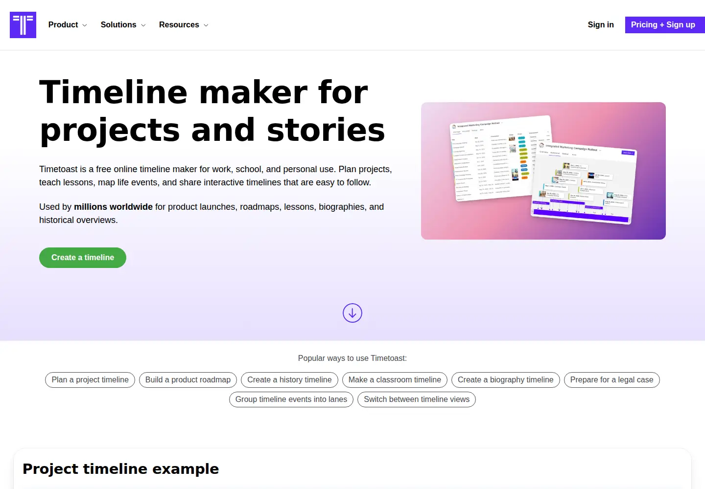 Screenshot of timetoast.com