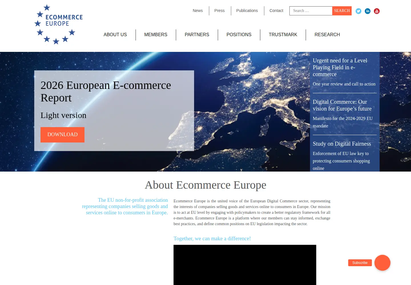 Captured homepage of ecommerce-europe.eu in the current scan