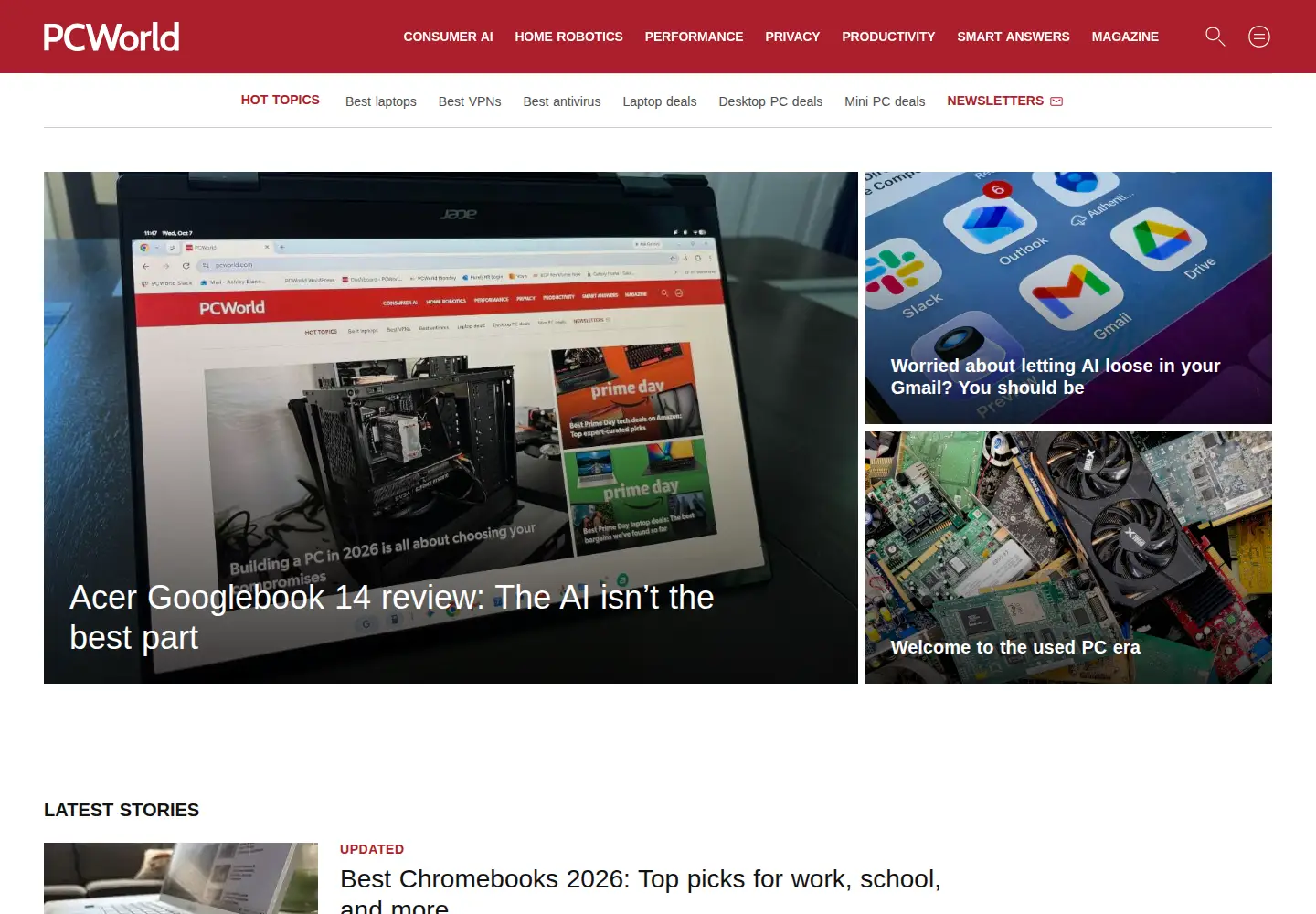 Captured homepage of techhive.com in the current scan