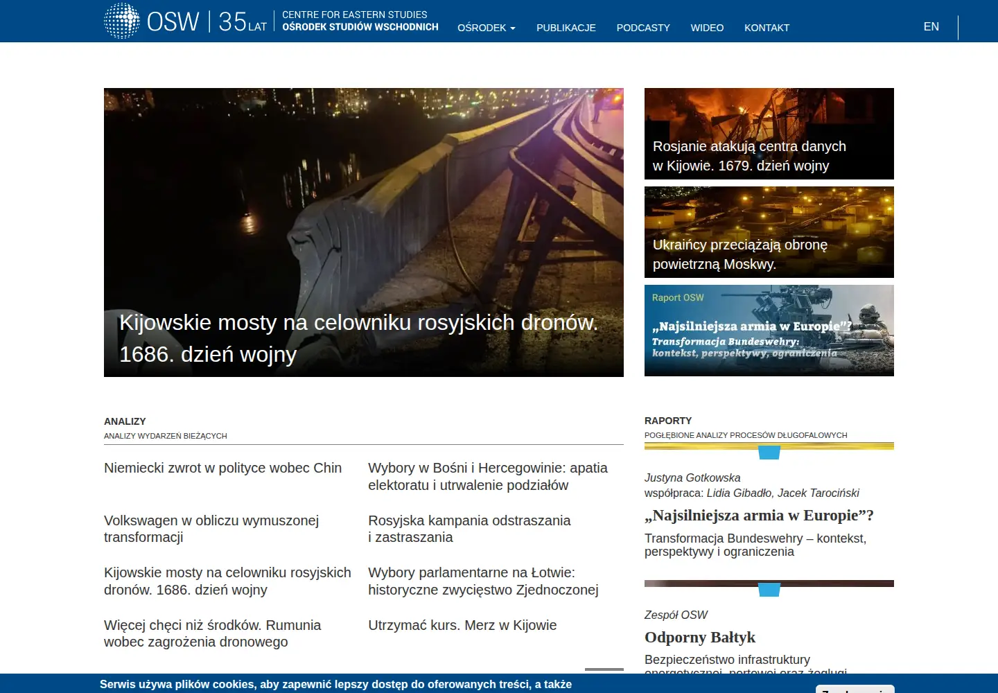 Captured homepage of osw.waw.pl in the current scan