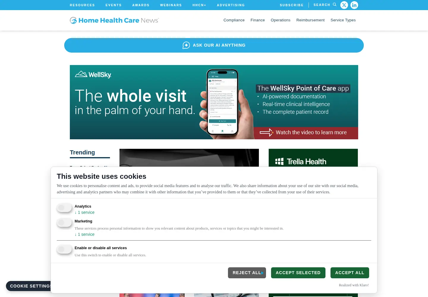 Screenshot of homehealthcarenews.com