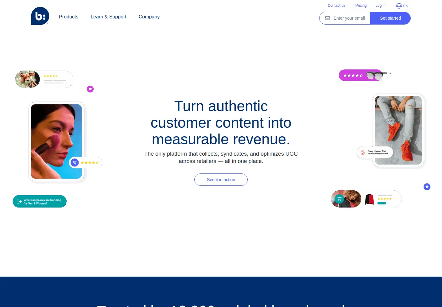 Captured homepage of curalate.com in the current scan