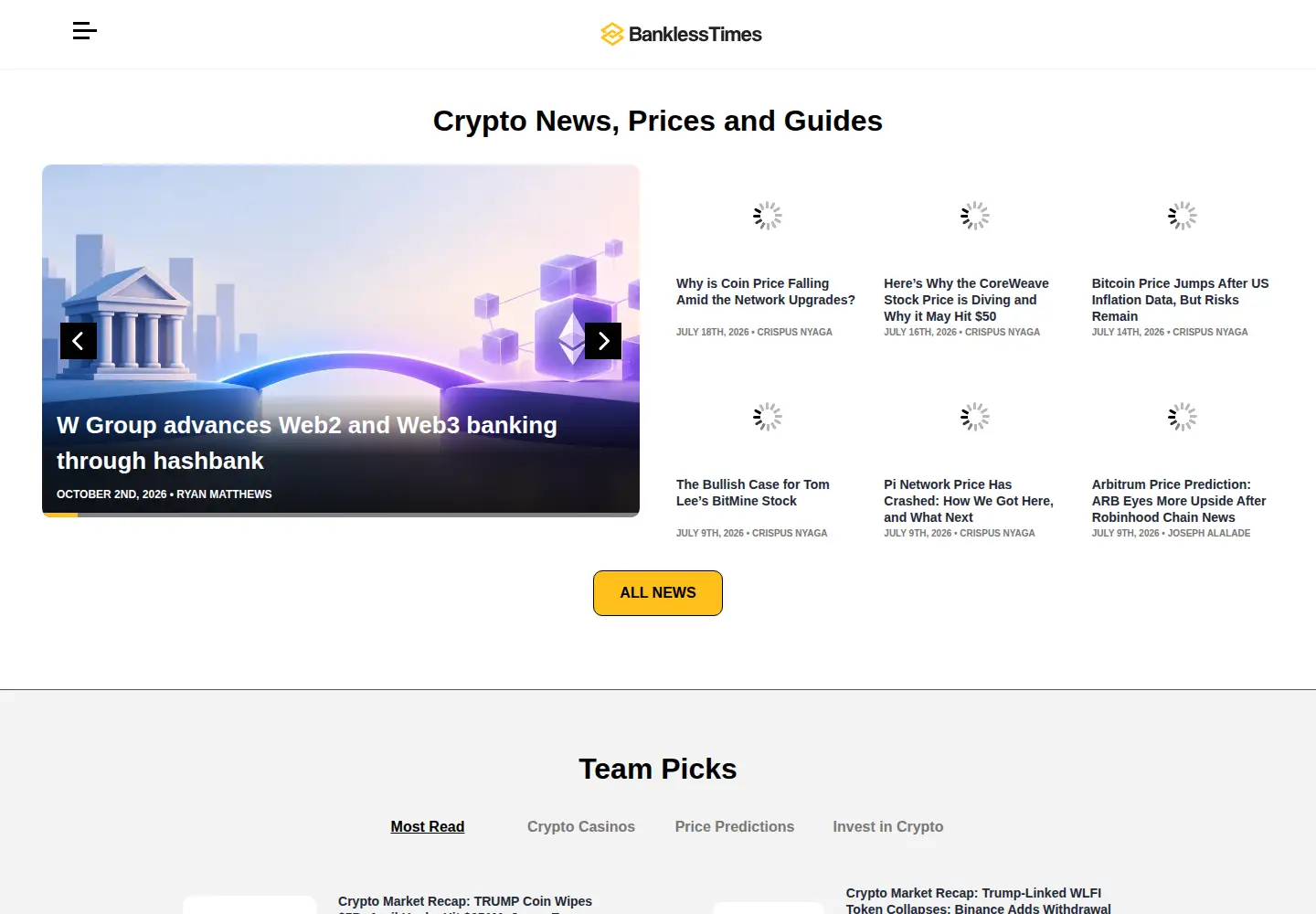 Screenshot of banklesstimes.com