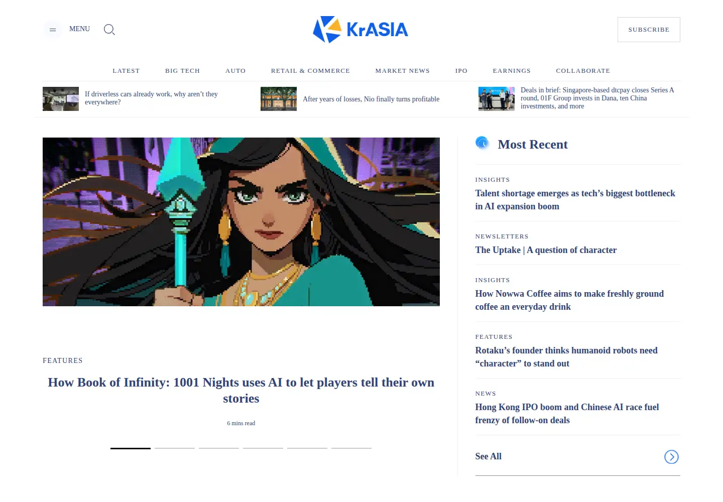 Screenshot of kr-asia.com