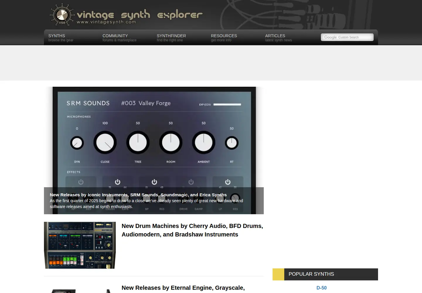 Screenshot of vintagesynth.com