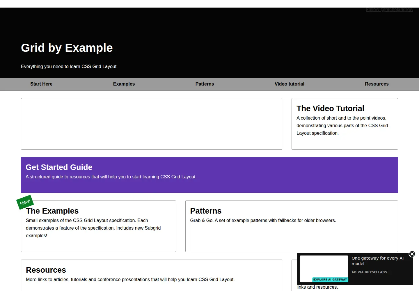 Screenshot of gridbyexample.com