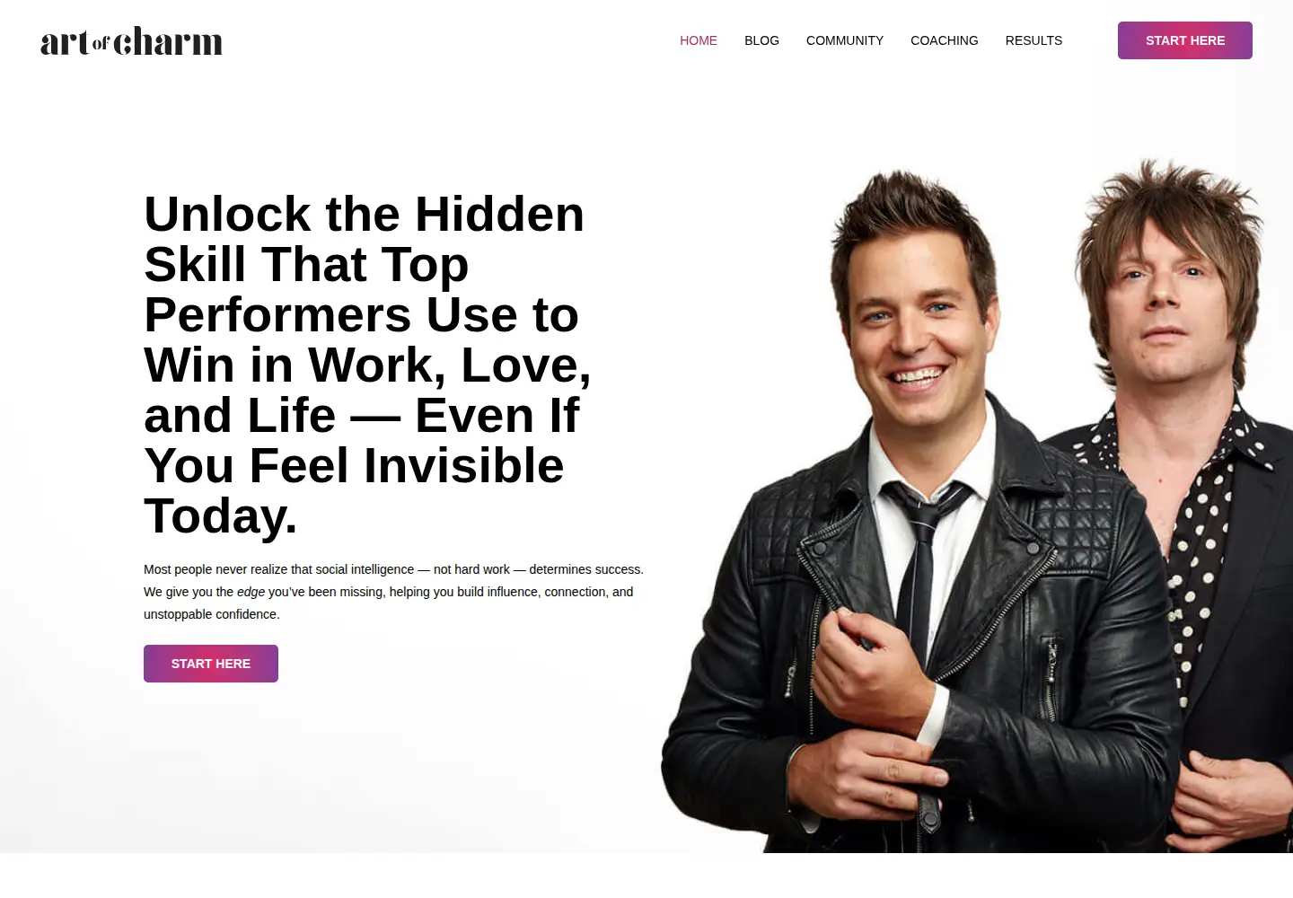 Captured homepage of theartofcharm.com in the current scan